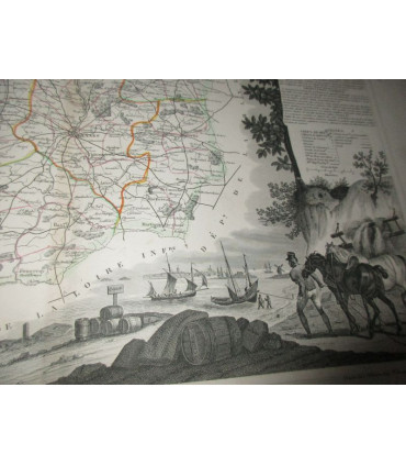 Gravure Département d'Ille et Vilaine 1846 Levasseur  - Atlas national illustré Levasseur, cartes géographiques,