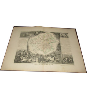 Gravure Département de la Loire Inférieure 1846 Levasseur  - Atlas national illustré Levasseur, cartes géographiques,