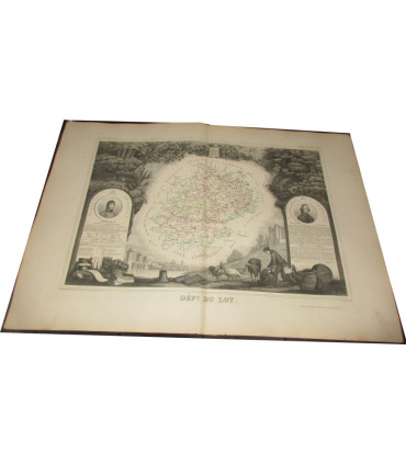 Gravure Département du Lot 1846 Levasseur  - Atlas national illustré Levasseur, cartes géographiques,