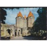 Cité de Carcassonne, la porte narbonnaise - carte postale, 11 Aude, automobiles, châteaux, CAP