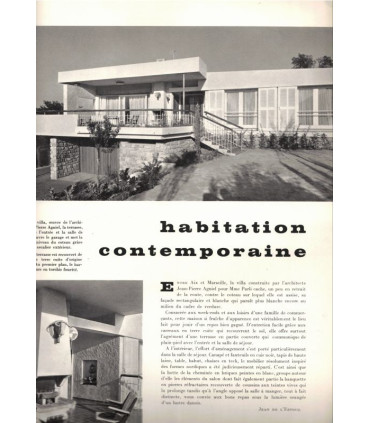alcôves, tables à écrire, villa moderne Celle-Saint-Cloud - Art et Décoration, revue de la maison, N°125 nov 1966 -