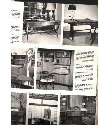 alcôves, tables à écrire, villa moderne Celle-Saint-Cloud - Art et Décoration, revue de la maison, N°125 nov 1966 -
