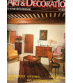 Papier peint années 1970, meubles de métier, bibliothèques, - Art et Décoration, revue de la maison, N°205 mars 1978 -