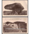 Bretagne, monuments mégalithiques, 2 cartes postales, Colline de Liscuit, et Locmariaquer - art celte, dép 56 Morbihan,