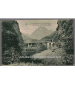 Pierrefitte à Cauterets, la Gorge au Pont Mayabat, et timbre-poste Semeuse camée 10c vert 1922 - dép 65 Hautes-Pyrénées, trains,