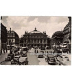 Paris et ses merveilles, Place et Théâtre de l'Opéra, et timbre-poste Quimper 12f 1954 - carte postale 75 Paris, philatélie