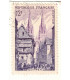 Paris et ses merveilles, Place et Théâtre de l'Opéra, et timbre-poste Quimper 12f 1954 - carte postale 75 Paris, philatélie