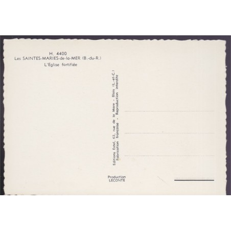 Les Saintes-Maries-de-la-Mer, l'église fortifiée - carte postale, 13 Bouches-du-Rhône, églises, ESTEL