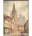 Amiens, la Chaussée Saint-Leu, et marque postale FM Franchise militaire Amiens 1945 - carte postale dép 80