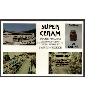 Salins-les-Bains, faïences Super Ceram - carte postale publicitaire,