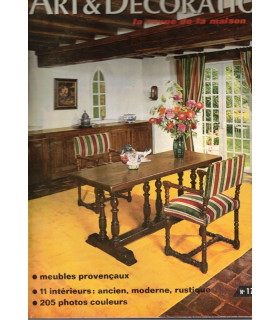 Art et Décoration, revue de la maison, N°173 sep 1973 - porcelaine Compagnie des Indes, mobilier style provençal, portes, bars,