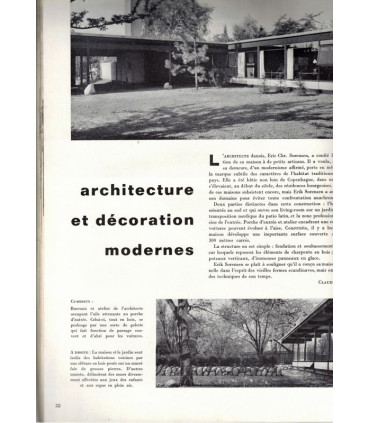 Cheminées, artiste hollandais Van Leyden, architecte danois Eric Sorensen - Art et Décoration, N°106 fév 1964 -