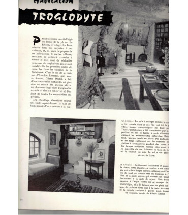 Acteur Raymond Gérôme, artiste Franz Priking, Comte Michel d'Ornano, troglodyte  - Art et Décoration, N°105 décembre 1963 -