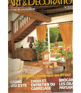 Objets paysans, marques à pain, marques à bêtes, dallages anciens, carrelages 1980,  - Art et Décoration, N°222 août 1980 -