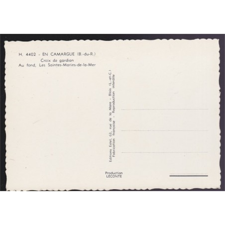 En Camargue, croix de gardian - carte postale, 13 Bouches-du-Rhône, calvaire, chevaux, ESTEL