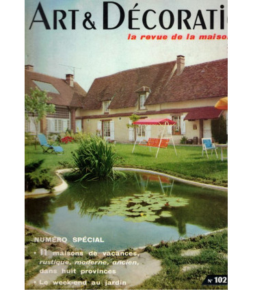 Maisons de vacances, mobilier de jardin, Grimaud, Mareuil-sur-Belle, Mesnil-Ponceau - Art et Décoration, n°102 juil 1963