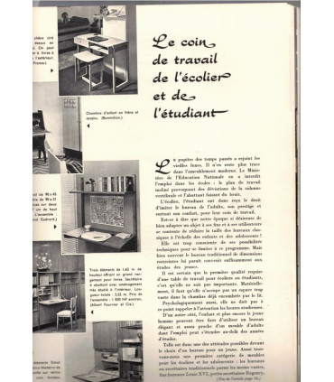 Bureaux d'écolier, peintres Jean Picart le Doux, Françoise Schlumberger-Primat, Jean Bart - Art et Décoration, n°97 1962