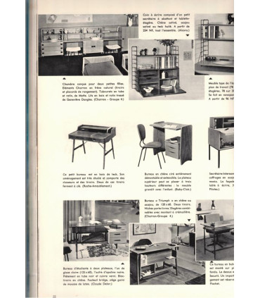 Bureaux d'écolier, peintres Jean Picart le Doux, Françoise Schlumberger-Primat, Jean Bart - Art et Décoration, n°97 1962