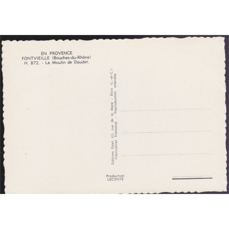 Fontvieille, le moulin de Daudet - carte postale, 13 Bouches-du-Rhône, Provence, moulin, folklore, ESTEL