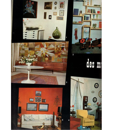 Mobilier de jardin 1960, décorateur hollandais Eric Grinwis, style moderne 1960,- Art et Décoration n°129 mai 1967