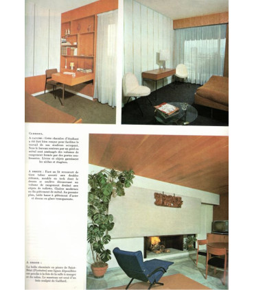 Clôtures, appartement design masculin, Guéthary, Grenoble, Mesnil-Simon, Fontvieille  - Art et Décoration n°130 juil 1967