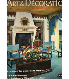 Actrice Germaine Montero, maison Ted Lapidus, sièges tapissés, meubles basques,  Yves Ruhlmann - Art et Décoration n°167 1972
