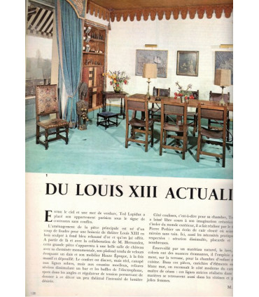 Actrice Germaine Montero, maison Ted Lapidus, sièges tapissés, meubles basques,  Yves Ruhlmann - Art et Décoration n°167 1972