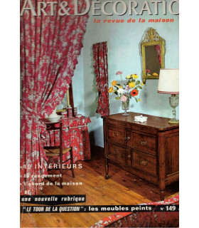 Meubles peints anciens, meubles à éléments 1960, artiste Léopold Gest,  - Art et Décoration n°149 mars 1970