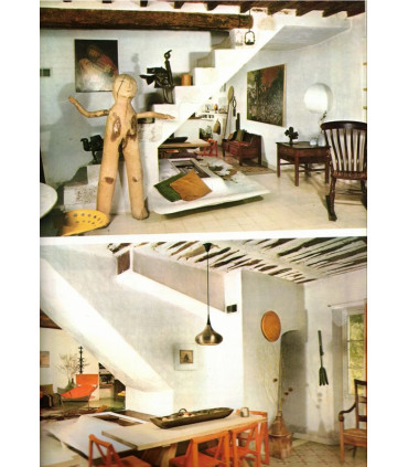 Meubles peints anciens, meubles à éléments 1960, artiste Léopold Gest,  - Art et Décoration n°149 mars 1970