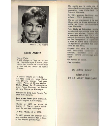 Sébastien parmi les hommes, Cécile Aubry, 1968 - feuilleton TV, cinéma, aventures jeunesse,