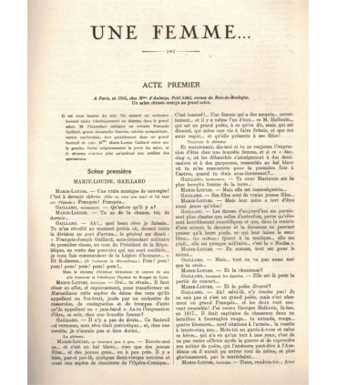 Une femme, comédie Edmond Guiraud, acteurs Gilda Darthy, Jean Yonnel, Polin - La Petite Illustration Théâtre n°143 1925