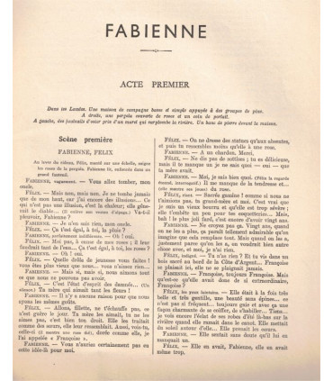 Fabienne, pièce de Claude Socorri, acteurs Alice Dufrêne, Eddy Ghilain, Chamarat   - Petite Illustration Théâtre n°463 1939
