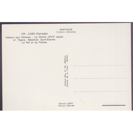 Caen, Abbaye aux hommes - carte postale, Calvados 14, églises, GABY