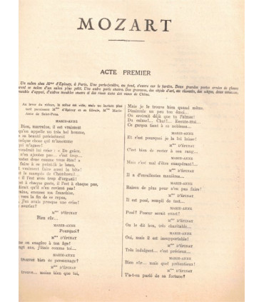 Mozart, comédie Sacha Guitry, acteurs Yvonne Printemps, René Maupré, Germaine Gallois - La Petite Illustration Théâtre 166 1926