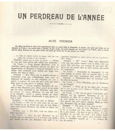 Un perdreau de l'année, Tristan Bernard, acteurs Signoret, Jane Chevrel, - La Petite Illustration Théâtre n°165 1926