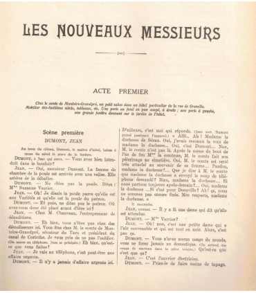 Les nouveaux messieurs, comédie Robert de Flers, acteurs Gaby Morlay, Victor Boucher - La Petite Illustration Théâtre n°163 1926