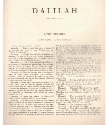 Dalilah, pièce de Paul Demasy, acteurs Jean Hervé, Charpin, Véra Korêne  - La Petite Illustration Théâtre n°161 1926