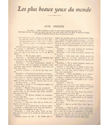 Les plus beaux yeux du monde, jean Sarment, acteurs Marguerite Valmont, Abel Jacquin - La Petite Illustration Théâtre n°155 1926