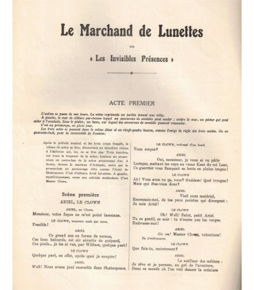 Le marchand de lunettes, Georges Delaquys, acteurs Dorléac, Andrée Pascal, Valbret - La Petite Illustration Théâtre n°187 1927