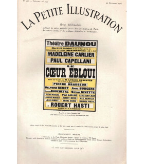Le coeur ébloui, Lucien Descaves, acteurs Pierre Brasseur, Madeleine Carlier - La Petite Illustration Théâtre n°175 1926