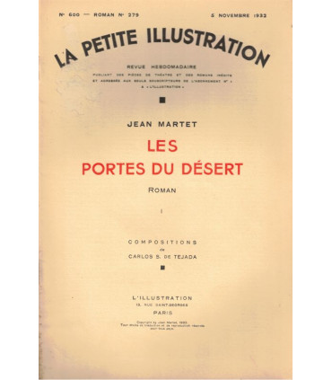 Les portes du désert, T1, Jean Martet - roman populaire, La Petite Illustration Roman N°279 5 nov 1932