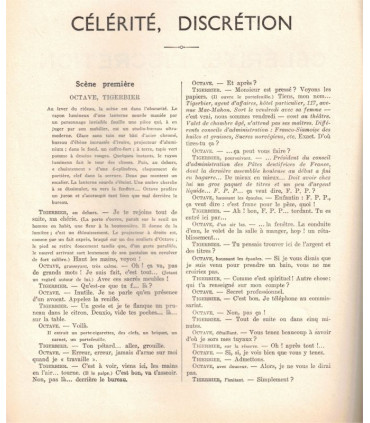 Célérité discrétion, Charles Dornac - Un mari sur mesure, Maxime-Léry - La Petite Illustration Théâtre 379 1935