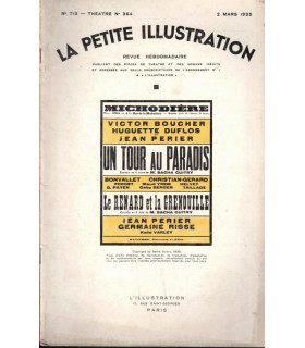 Sacha Guitry, Un tour de paradis, Le Renard et la grenouille, acteur Jean Périer - La Petite Illustration Théâtre N°364 1935