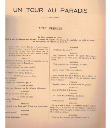 Sacha Guitry, Un tour de paradis, Le Renard et la grenouille, acteur Jean Périer - La Petite Illustration Théâtre N°364 1935