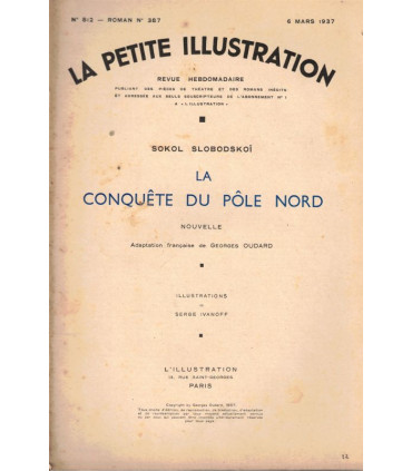 La conquête du Pôle Nord, Sokol Slobodskoï, Georges Oudard - roman populaire russe, La Petite Illustration Roman N°387 mars 1937