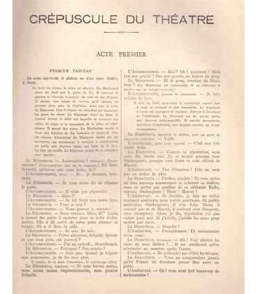 Crépuscule du théâtre, H.R. Lenormand, acteurs Lily Mounet, Henri Crémieux - La Petite Illustration Théâtre N°362 1935