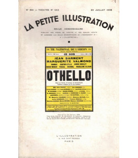Othello, Shakespeare, Jean Sarment, acteurs Marguerite Valmond, Gauthier-Sylla - La Petite Illustration Théâtre N°442 1938