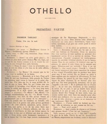 Othello, Shakespeare, Jean Sarment, acteurs Marguerite Valmond, Gauthier-Sylla - La Petite Illustration Théâtre N°442 1938