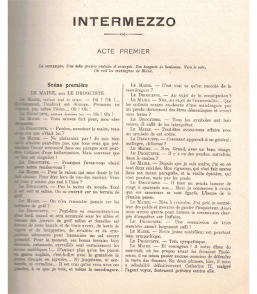 Intermezzo, Jean Giraudoux, acteurs Louis Jouvet, Valentine Tessier, Odette Joyeux  - La Petite Illustration Théâtre N°321 1933