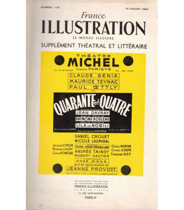 Quarante et quatre, Jean Davray, acteurs Claude Genia, Maurice Teynac   - France Illustration N°110 1952